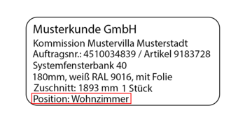 Positionsaufkleber